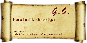 Gescheit Orsolya névjegykártya